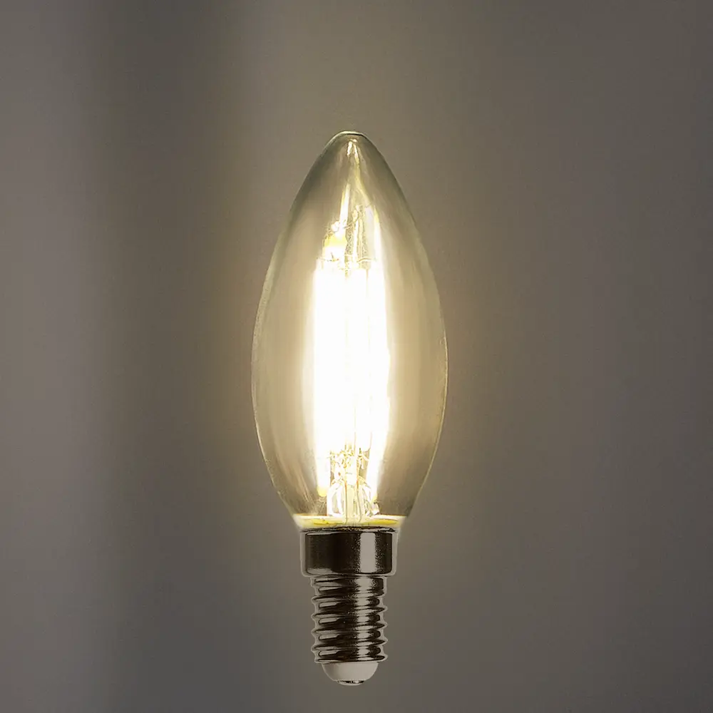 Лампа светодиодная филаментная Osram E14 220 В 5 Вт свеча прозрачная 520 лм белый свет, для диммера 82455739 STLM-2203314  - Вид №2