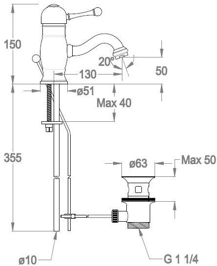 Fir Italia Смеситель для умывальника, однорычажный The outfit 7114105_3 - Вид №2