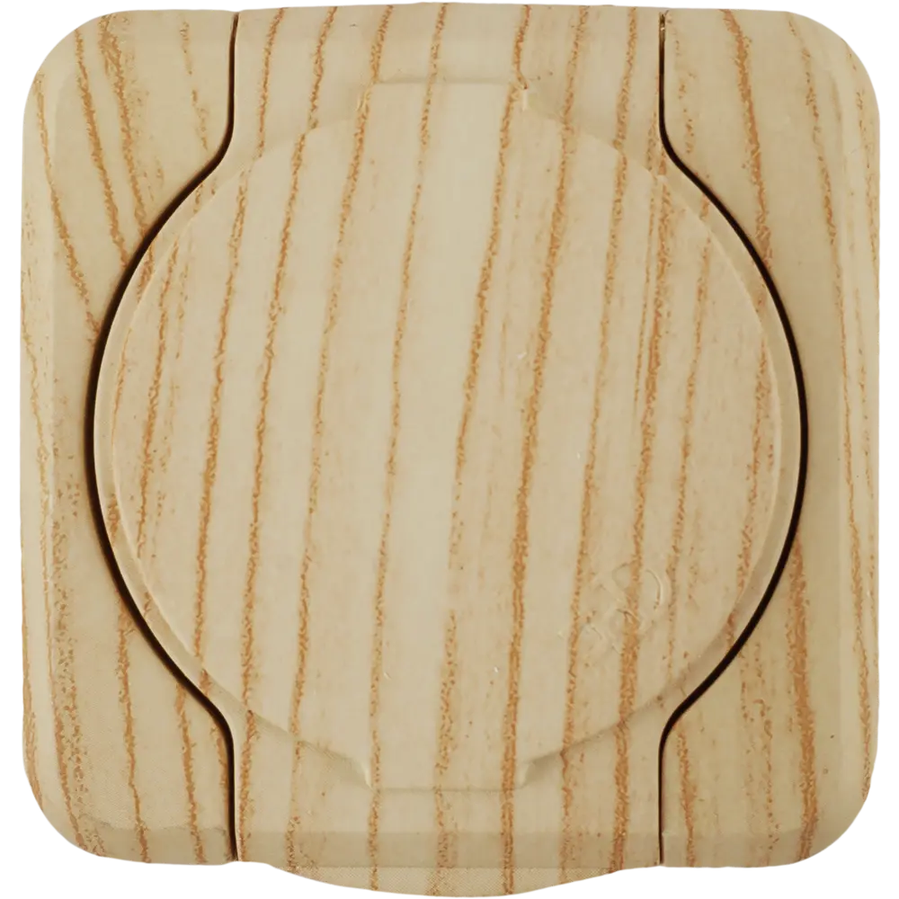 Розетка накладная Lexman First с заземлением с крышкой цвет дуб белёный 81930603 STLM-2085180