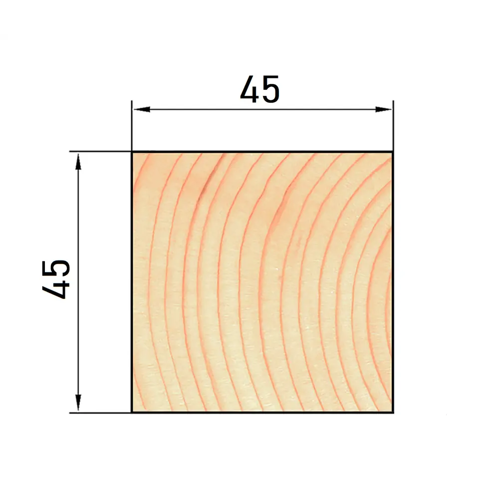 Брусок строганый импрегнированный 45x45x3000 мм хвоя сорт оптима ФГИС ЛК РУСШПАЛА STLM-2119417 - Вид №7