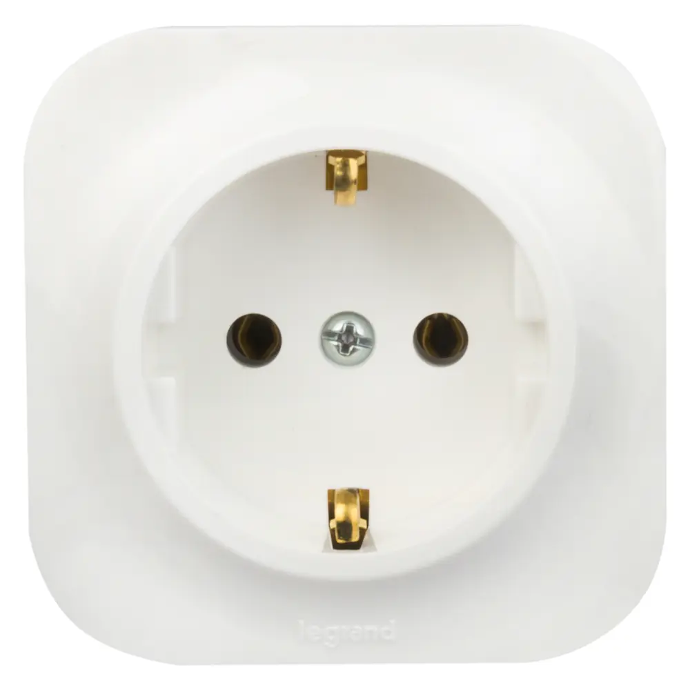 Розетка накладная Legrand Quteo с заземлением для открытого монтажа 16151305 STLM-1109573