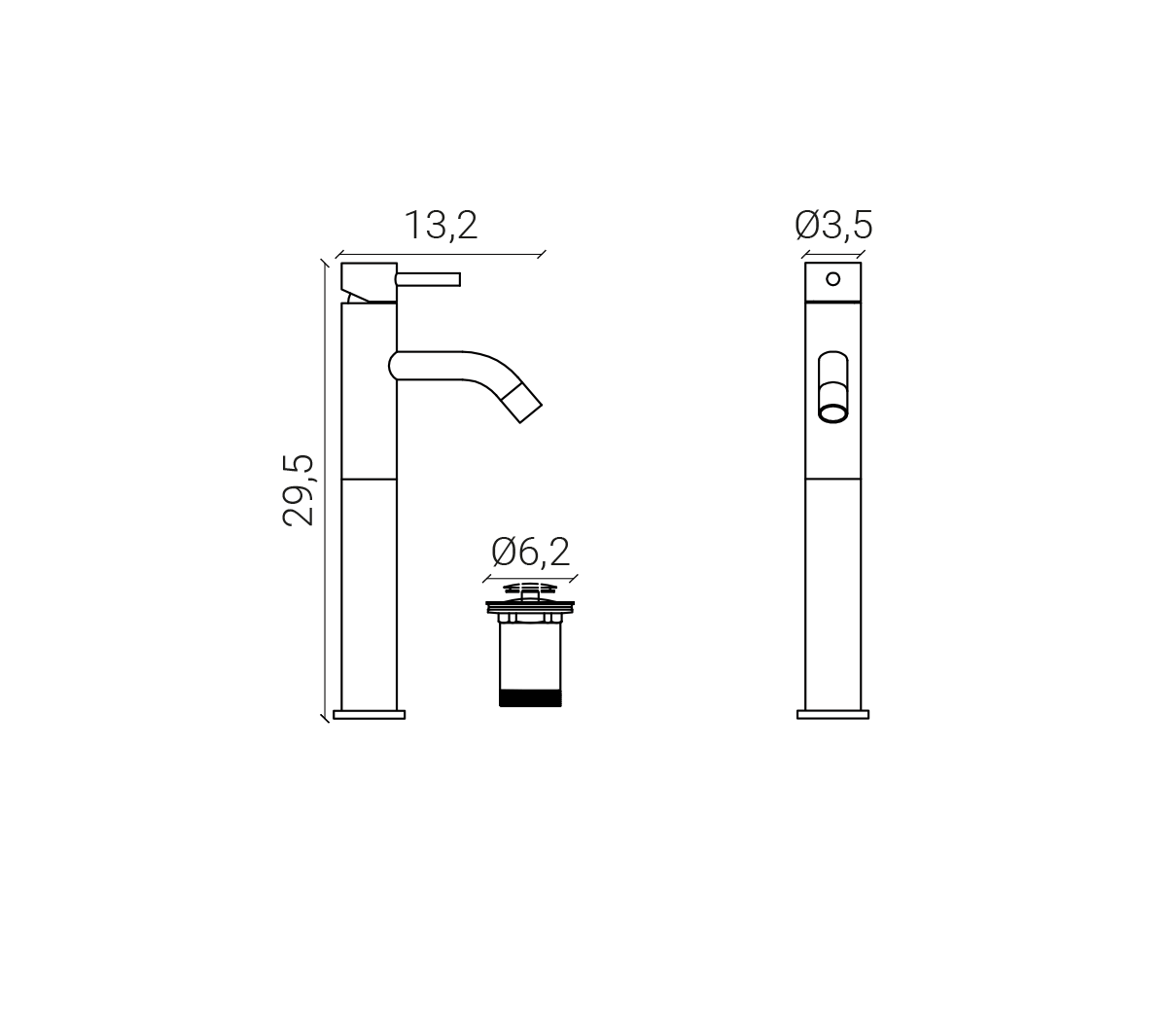 Ex.T MLA SLEEK Смеситель для раковины высокий EXMLASLNE - Вид №3