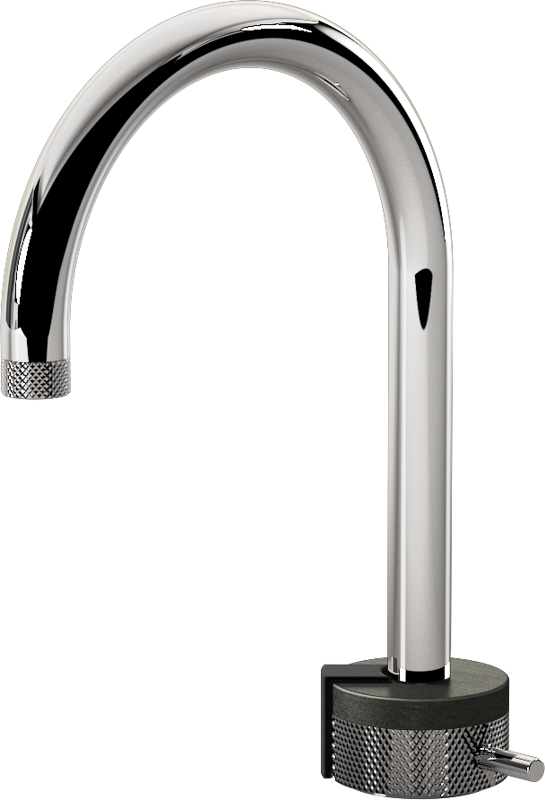 E-11502-R1BOX-L2MBK-PC Однорычажный прогрессивный смеситель для раковины - излив 16см GRAFF MOD+