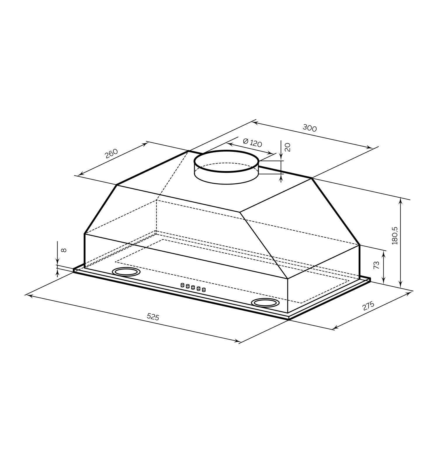 9919440 Вытяжка полновстраиваемая LEX GHOST 600 бежевый STDN-0133958 - Вид №7