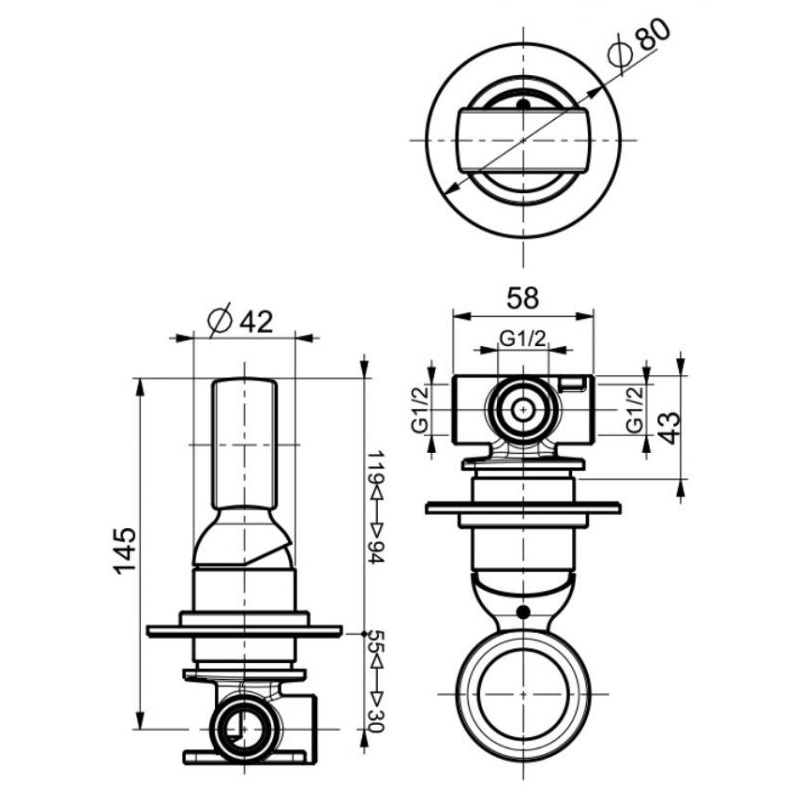 OA880101010 Смеситель для душа Webert Opera - Вид №1