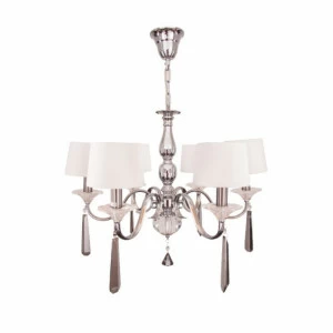Люстра Nickel and Black Crystal 6 плафонов хром 5376 PUSHA ДИЗАЙНЕРСКИЕ, PUSHA 061531 Хром