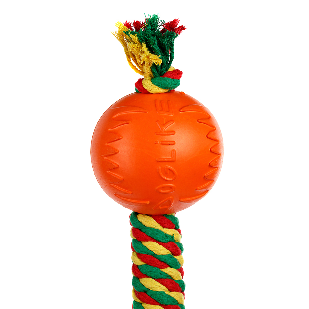 ПР0055328 Игрушка для собак Dental Knot Гантель канатная большая (Красный-желтый-зеленый) DOGLIKE  - Вид №3