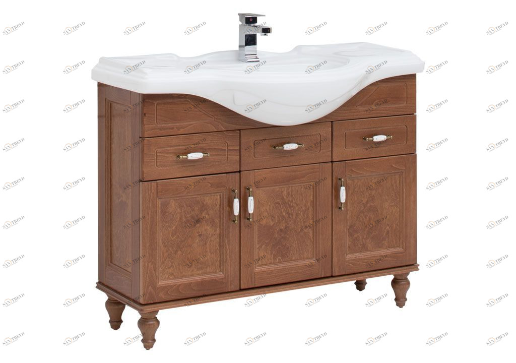 Тумба с раковиной Aquanet Амелия S 105 орех 0018607000183872