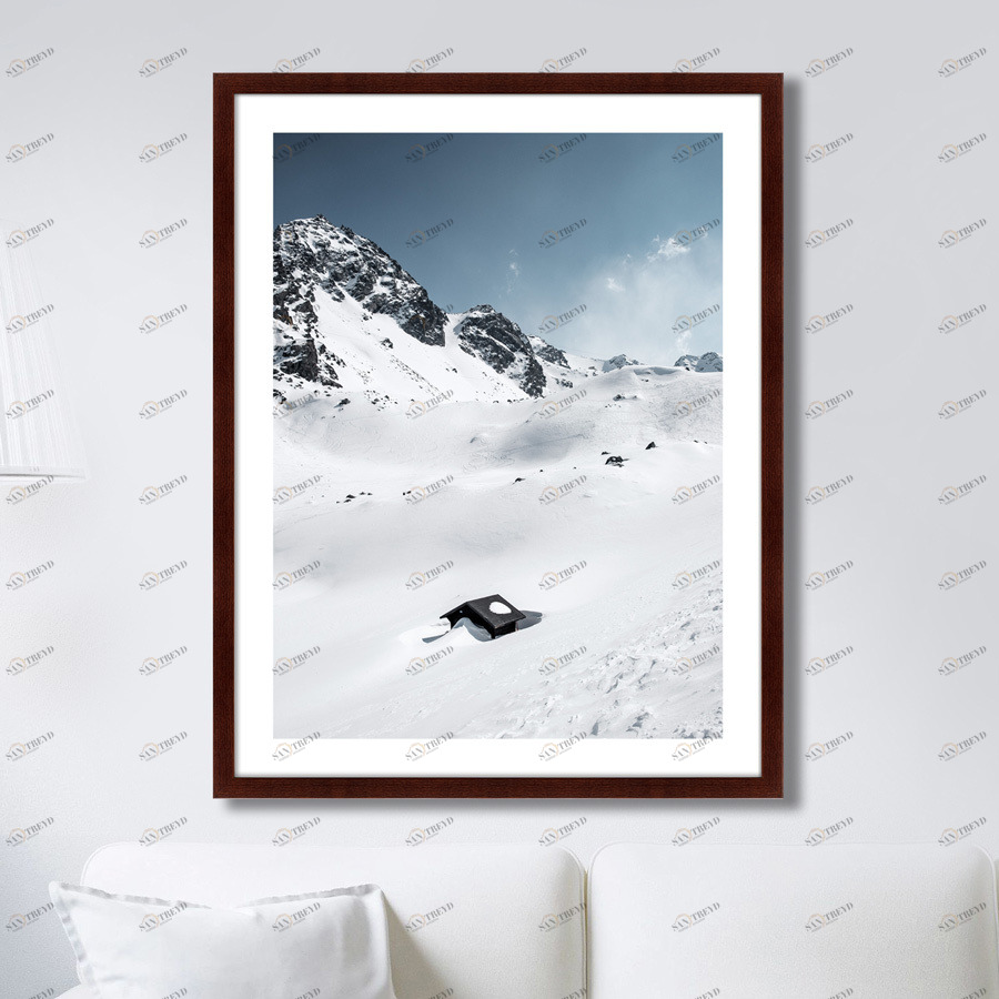 Арт-фотография в деревянной раме 78,5х100 см Verbier, Bagnes, Switzerland КАРТИНЫ В КВАРТИРУ  264793 Белый;голубой;разноцветный 