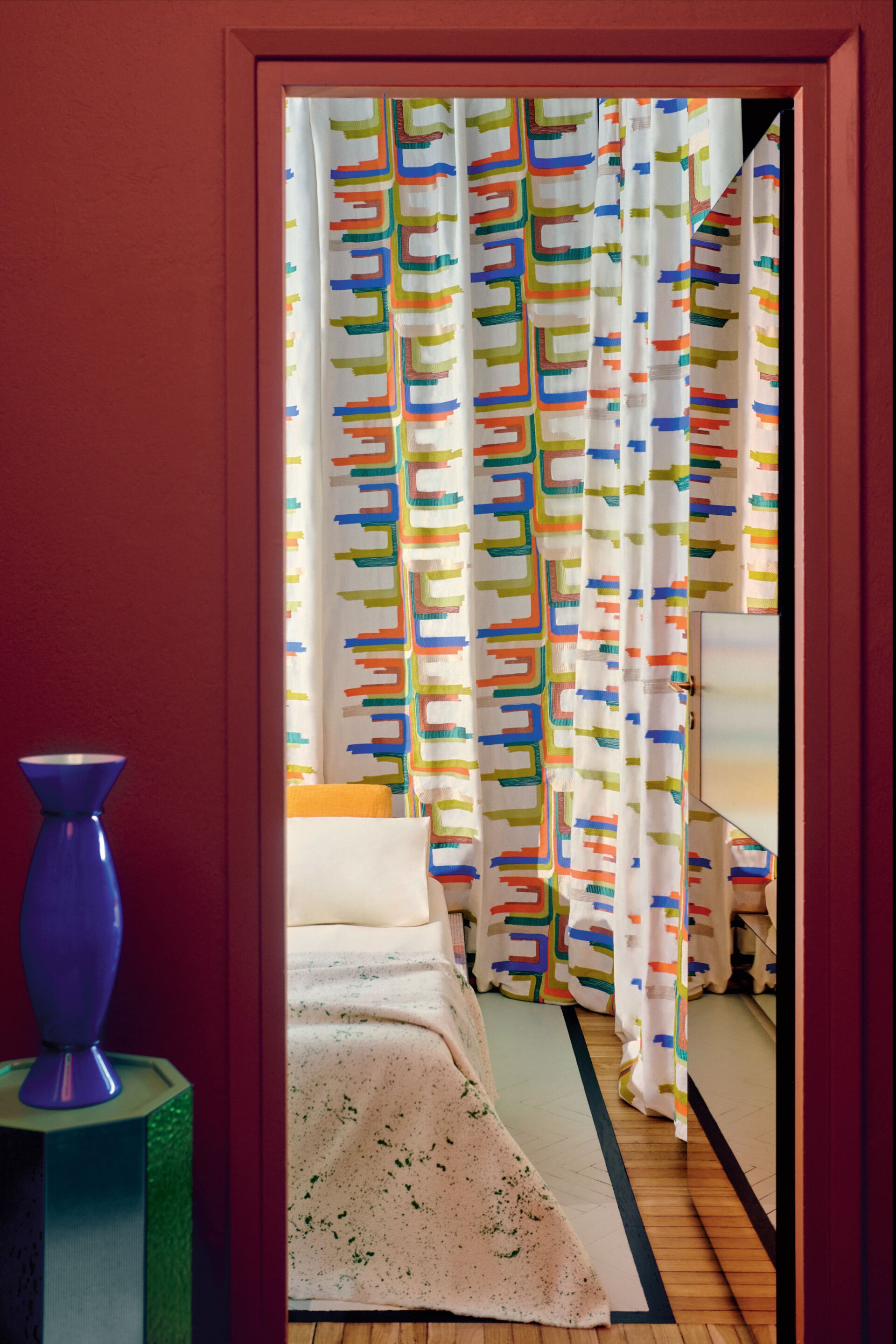 Хлопчатобумажная ткань с вышивкой Élitis Excentric ARCH-00087536 - Вид №1