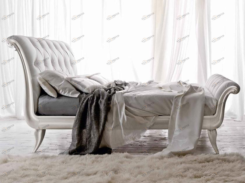 CorteZari Кровать двуспальная с обивкой кожей Elegance 918