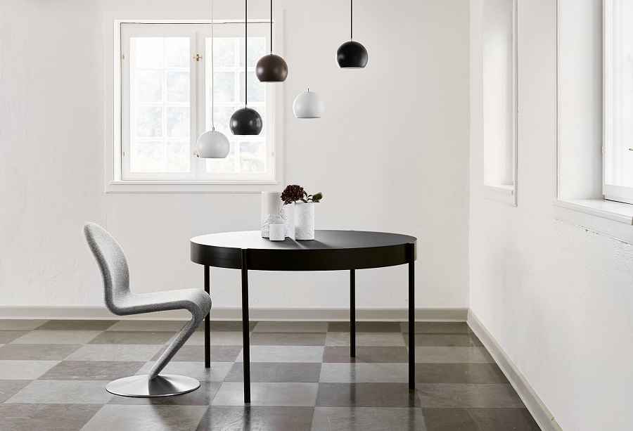 Лампа подвесная Ball, коричневая матовая, черный шнур Frandsen 111512605001 - Вид №1