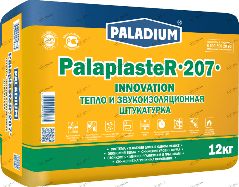 PL-207 Теплая штукатурка PalaplasteR-207, 12 кг Paladium 