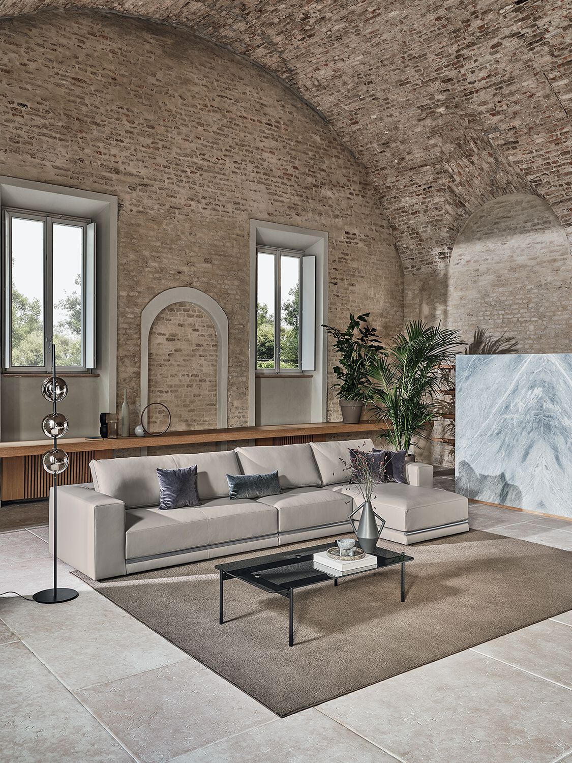 Модульный кожаный диван с полуостровом Bontempi Casa PITAGORA ARCH-00067893 - Вид №4