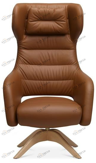 Sinetica Вращающееся кресло на козелке из кожи с подлокотниками Captain sun-id-1498637