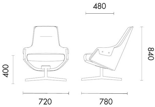 Grado Design Поворотное кожаное кресло с подлокотниками Lord Lod-ch-03 - Вид №4