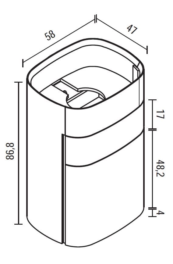 Шкаф для раковины HPL с держателем для полотенец с зеркалом Mobilcrab Curvy ARCH-00061738 - Вид №4