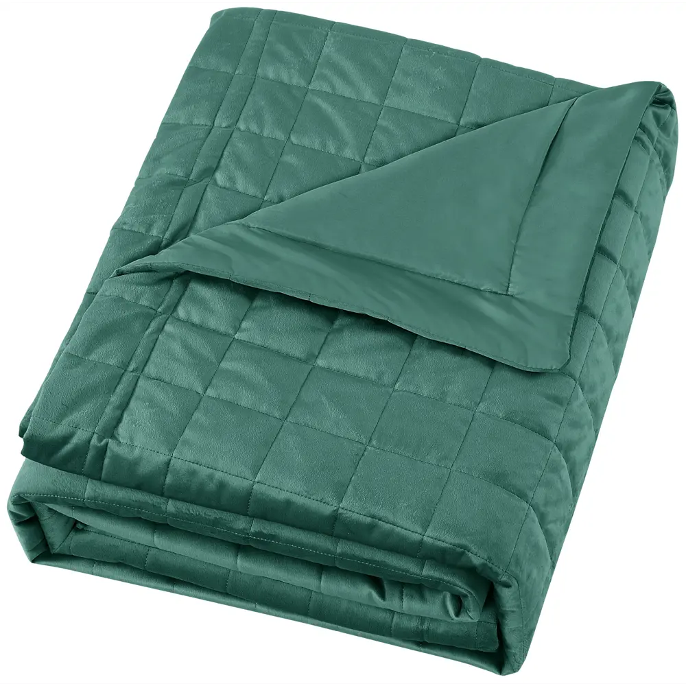INSPIRE Покрывало Etna велюровое темно-зеленое 240x220 см 89334843 STLM-1573226
