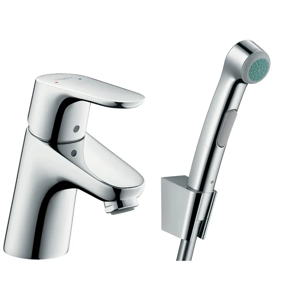 Смеситель для раковины Hansgrohe Focus E2 однорычажный с гигиеническим душем цвет хром 82600647 STLM-2062598