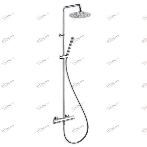 CRITE458 Внешний термостатический смеситель для душа "Cold Touch" с ручкой из АБС-пластика, поворотной стойкой, верхним душем SANDWICH SPECIAL ø 25 см, ручным душем с защитой от известкового налета со скользящей штангой и гибким шлангом LONG LIFE Cristina CRISTINA Rubinetterie 