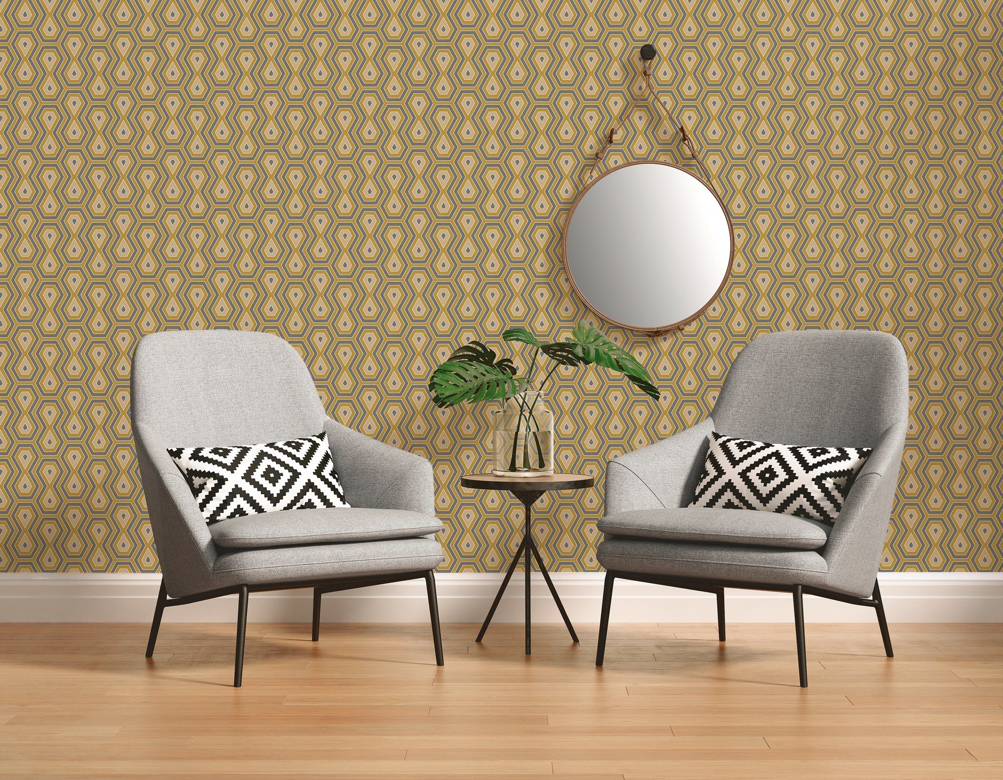 Нетканые моющиеся геометрические обои Architects Paper Jungle Chic ARCH-00113791 - Вид №22