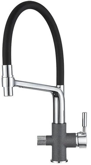 0075, ГРАФИТ (ЧЁРНО-СЕРЫЙ), СМЕСИТЕЛЬ КУХОННЫЙ