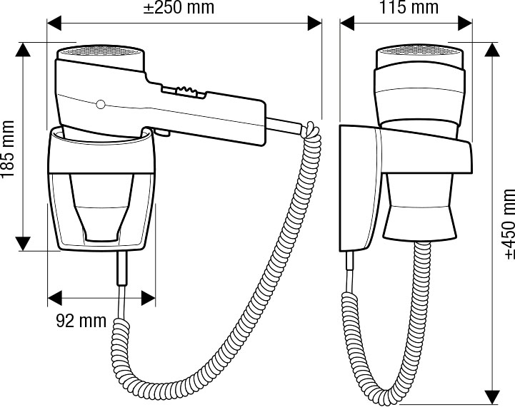 Valera Action Super Plus 1600 White Мод.542.06 / 038A белый - 1600 Вт - фен с настенным держателем 55420049 