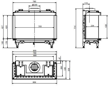Element4 Трехсторонний газовый камин Summum sun-id-1425527 - Вид №1