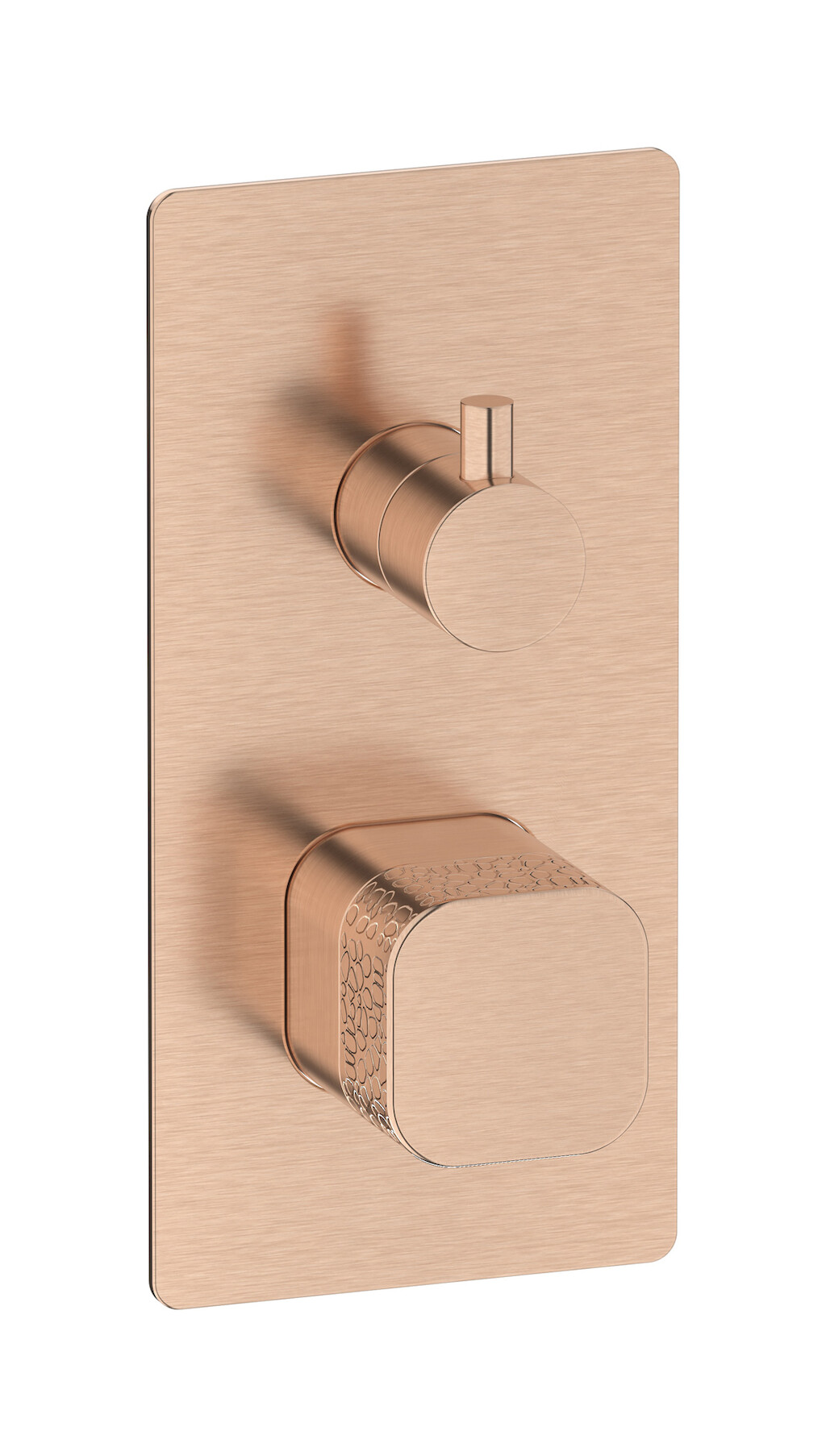 Прогрессивный настенный смеситель для душа на 2 потребителя. WE ARE IB eo310sr_2 Brushed Rose Gold Elio