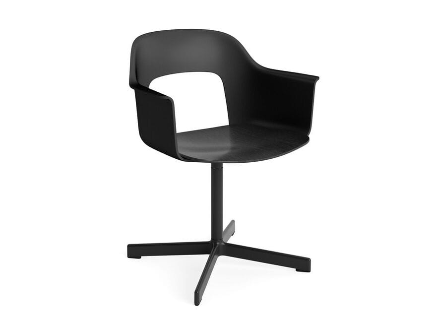 Вращающееся кресло с подлокотниками из полипропилена с деревянным сиденьем Hay макет ARCH-00049703 - Вид №35