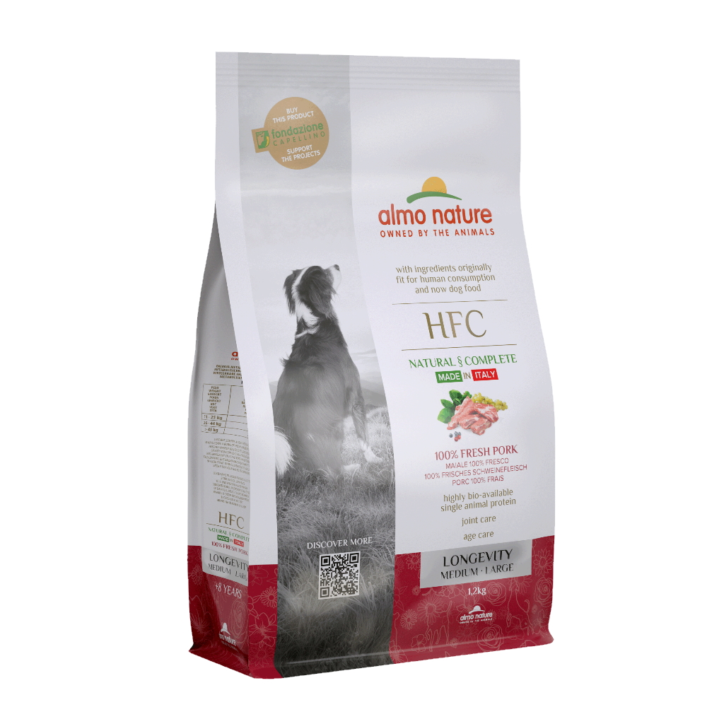 ПР0059774 Корм для собак M-L Longevity для средних и крупных пород, свежая свинина сух. 1,2кг Almo Nature 