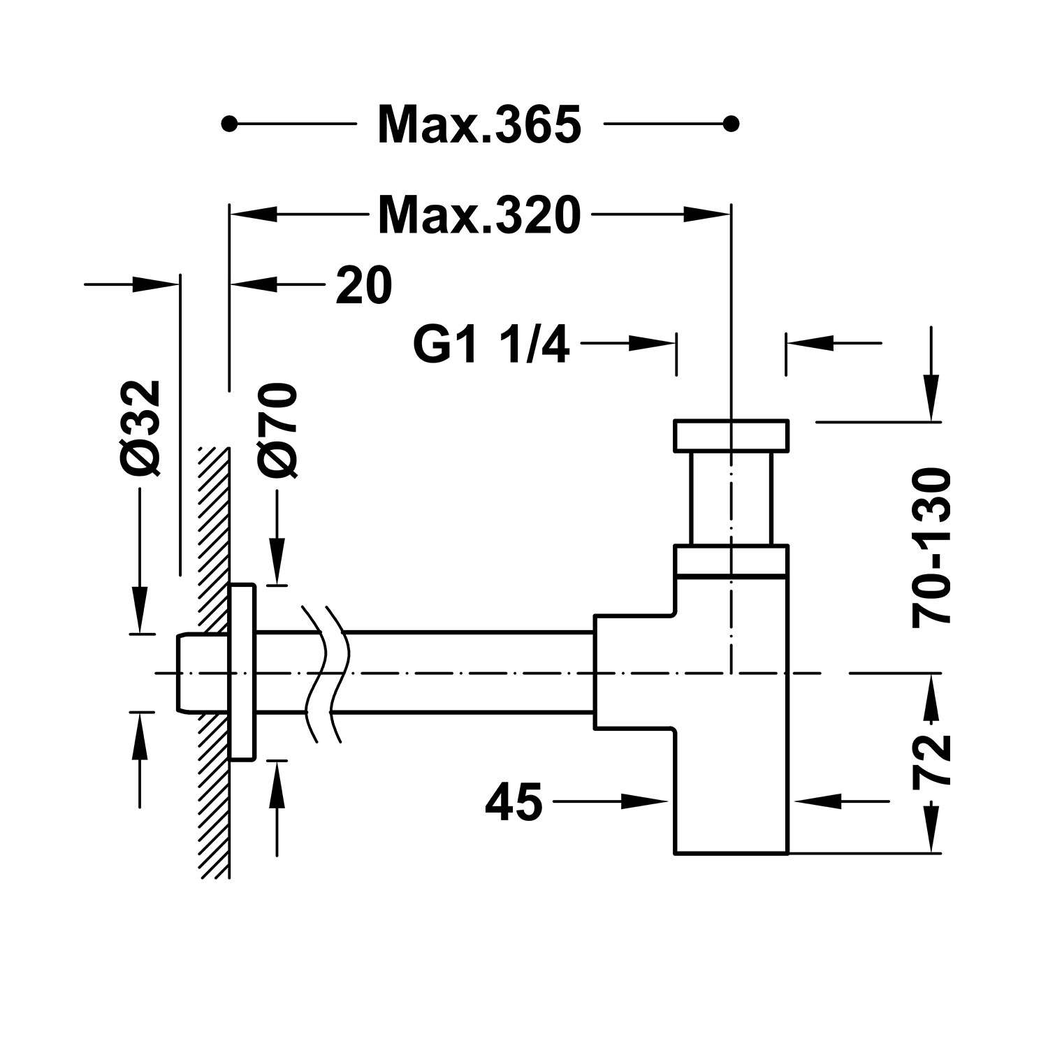 Телескопический сливной люк для умывальника-13463420 НМ TRES Drain 13463420NM - Вид №1