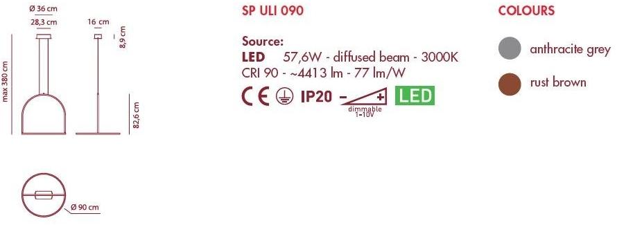 AXOLIGHT Металлический светодиодный подвесной светильник U-light sun-id-1438468 - Вид №10