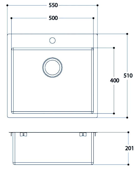 Раковина с одной чашей из нержавеющей стали Evhoc Deus ARCH-00086566 - Вид №2
