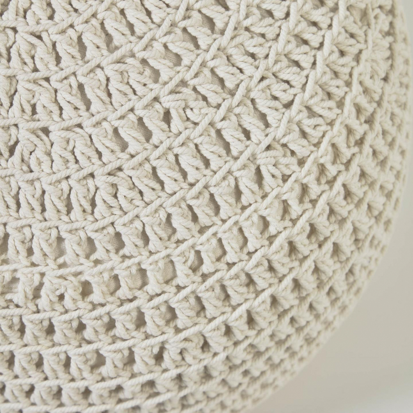 108490 Круглый хлопковый пуф белый Ø 25 см La Forma Fara  - Вид №1