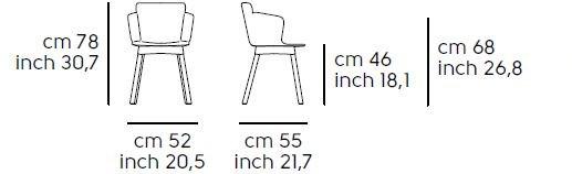 Midj Стул с обивкой и подлокотниками Calla sun-id-1431874 - Вид №2