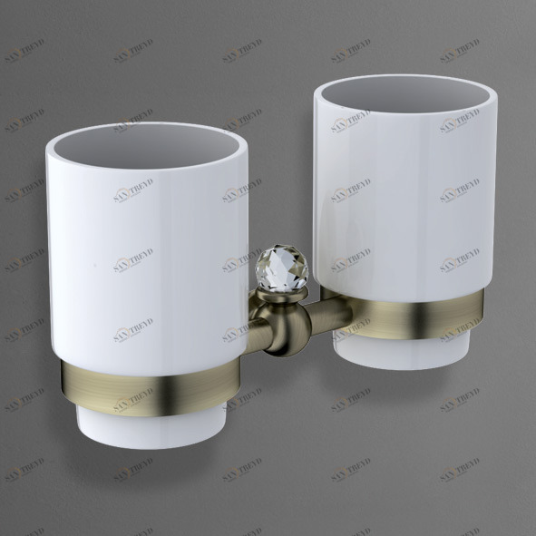 Стакан подвесной двойной ART&MAX ANTIC CRYSTAL AM-E-2688SJ-Br 