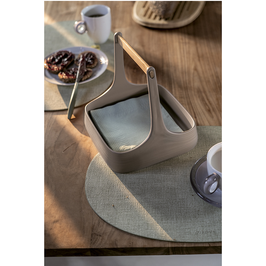 22604692 Салфетка подстановочная овальная двухсторонняя fabric, серая Guzzini  - Вид №1