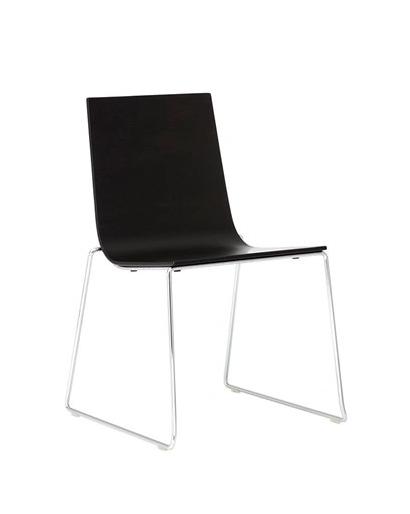 Andreu World Стул штабелируемый на санках из дуба Lineal Si0582 - Вид №6