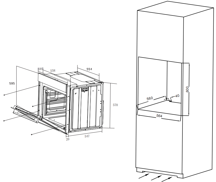 9296782 Электрический духовой шкаф CANDY COXP08LTSB черный STDN-0122129 - Вид №5