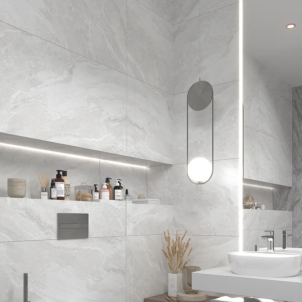 Керамогранит Incolor Royal White Carving Satin 120x60 см 1.44 м² сатинированный цвет белый LunaRossa STLM-2138547