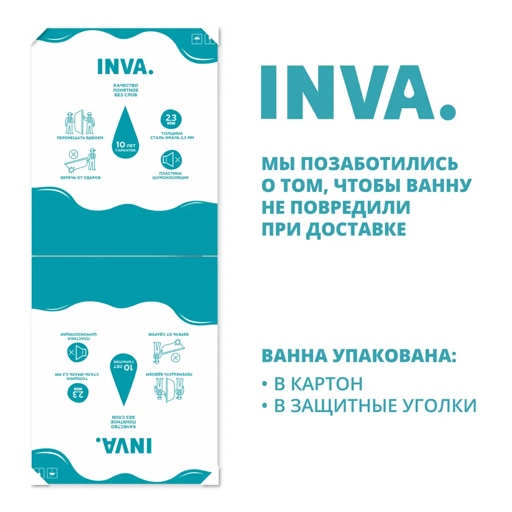 Ванна Inva стальная 120x70 см Santreyd STLM-2122366 - Вид №4