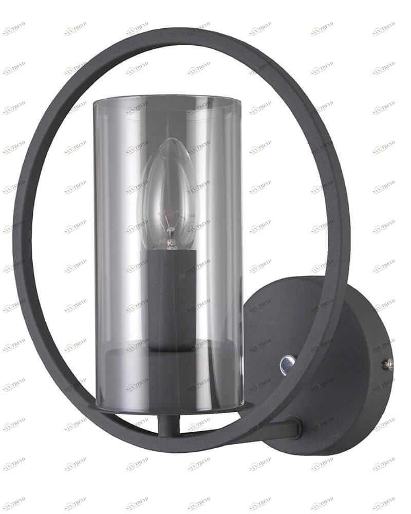 Бра со стеклянным плафоном дымчатое "Олави" 3302/1W-SBK-CL LUMIEN HALL ОЛАВИ 00-3930284 Серый;черный 