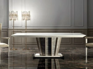 Vismara Design Лакированный прямоугольный обеденный стол из дерева Desire