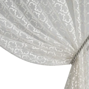 Тюль на ленте Завиток 250x260 см цвет бежевый