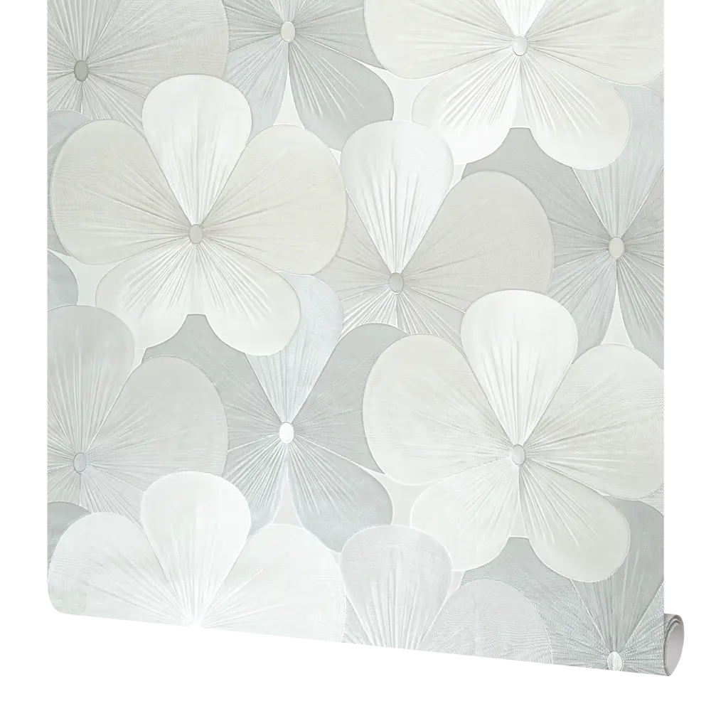 Флизелиновые обои Victoria Stenova Margarita серые с цветочным рисунком в стиле кантри 89423704 STLM-1564561