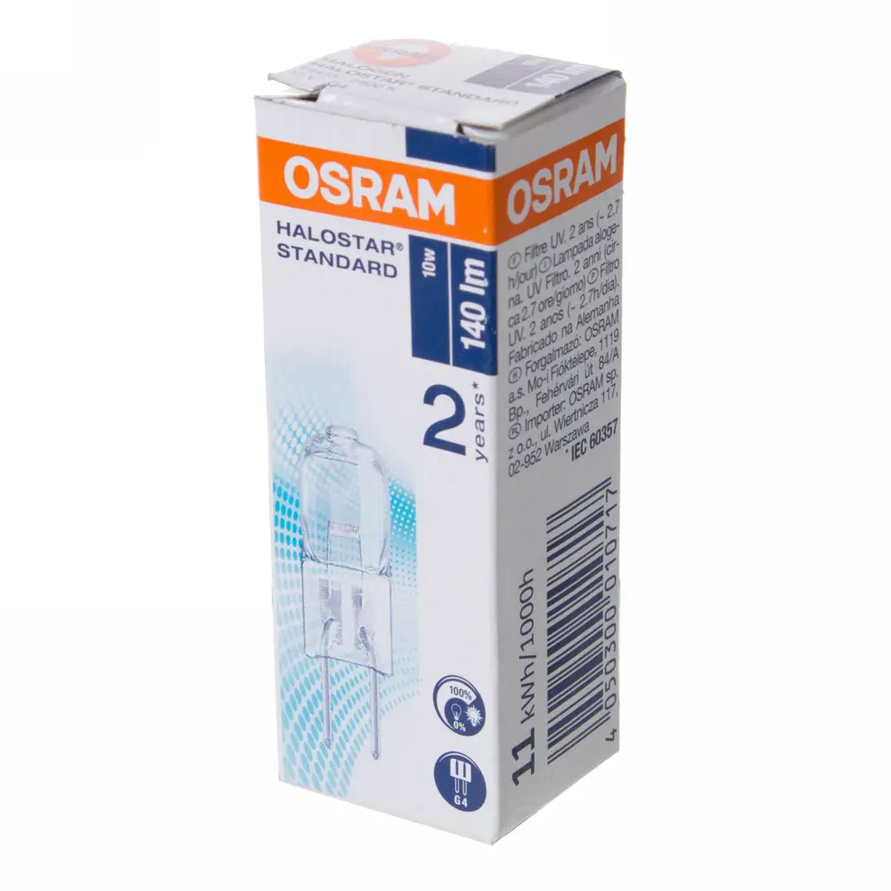 Лампа галогенная Osram капсула G4 10 Вт 12 В свет тёплый белый STLM-2145877 - Вид №1