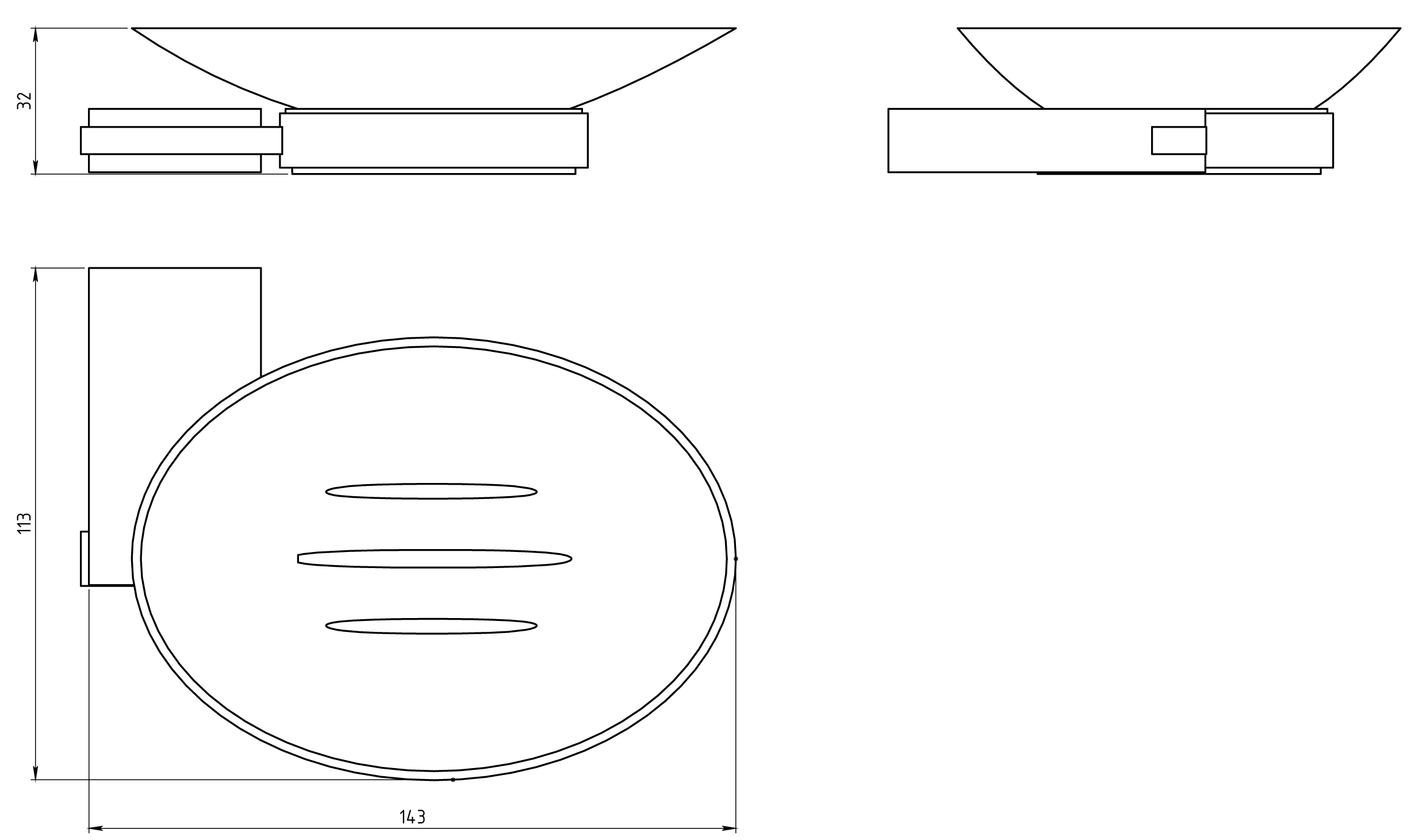 Мыльница стеклянная Novaservis Metalia 9 0936.0 хром 09360 - Вид №1