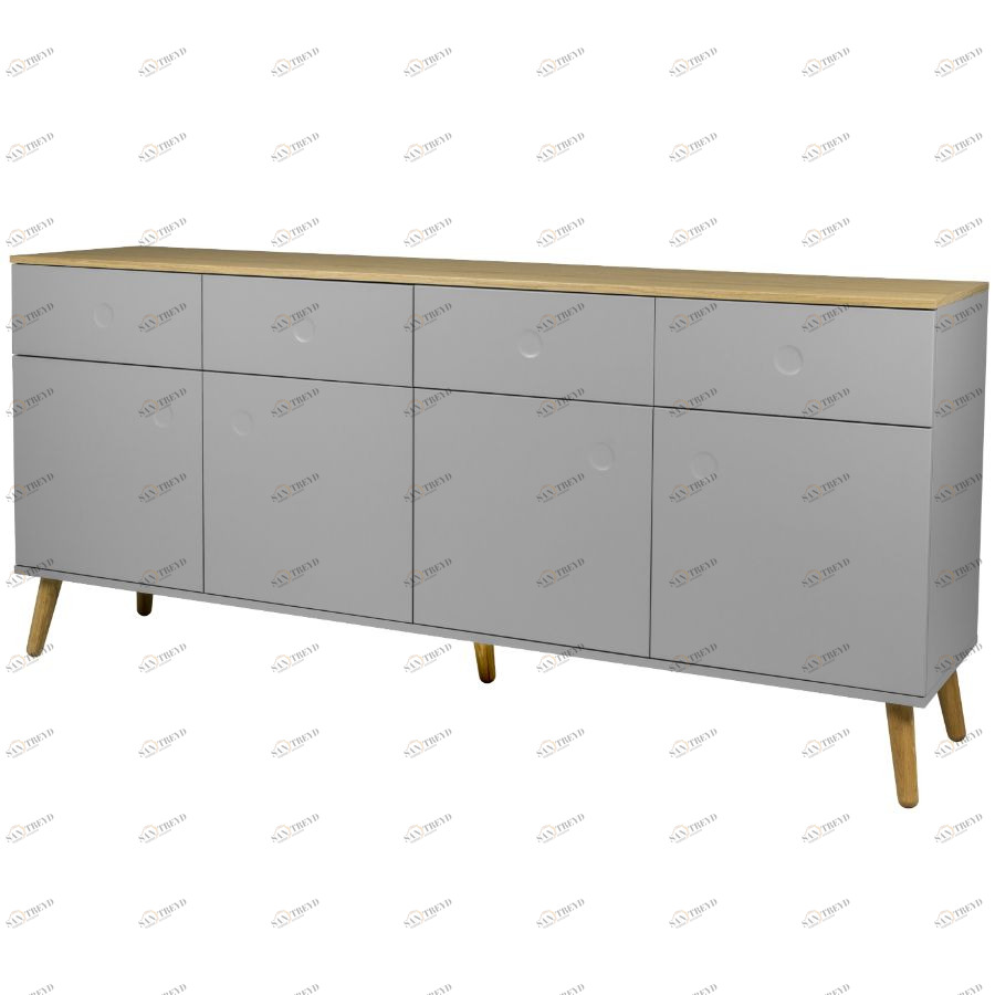 Сервант Tenzo Dot, 86х192х43 см, дуб, серый 1678612