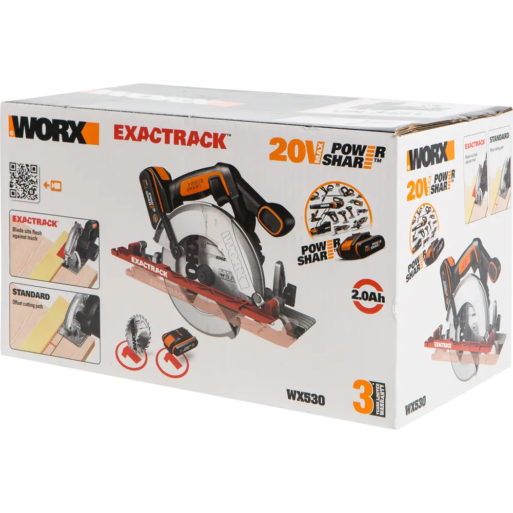 Циркулярная пила аккумуляторная Worx WX530, 165 мм, 20 В Li-ion 2 Ач 82348138 STLM-2018113  - Вид №5
